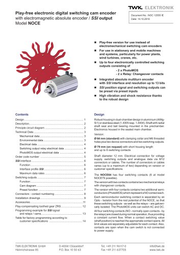 Switching cam encoder NOCE