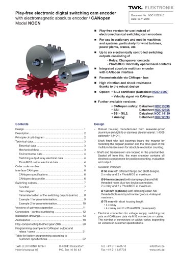 Switching cam encoder NOCN