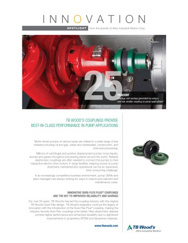 TB Woods' Couplings Provide Best-in-class Performance in Pump Applications