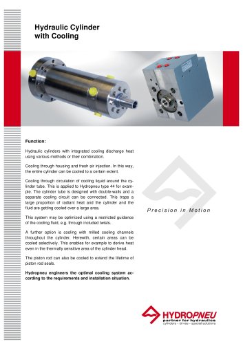 Special Cylinders · Hydraulic Cylinder with Cooling