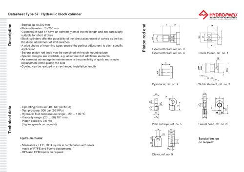 Type 57 · Hydraulic block cylinder