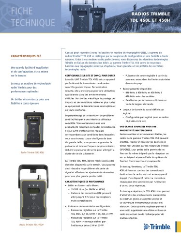 RADIOS TRIMBLE TDL 450L ET 450H