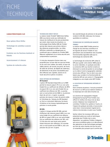 Trimble 5600 Total Station Datasheet - French