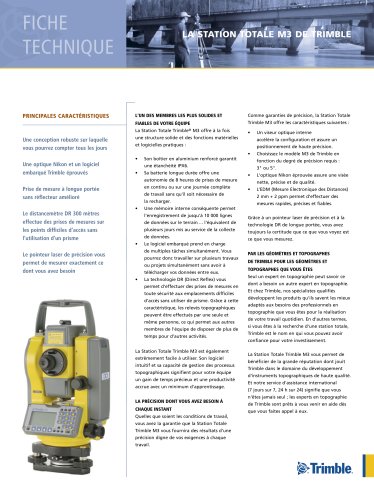 Trimble M3 Total Station Datasheet - French