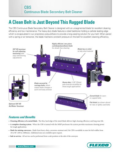 CBS Continuous Blade Secondary Belt Cleaner