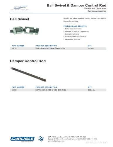 Ball Swivel & Damper Control Rod