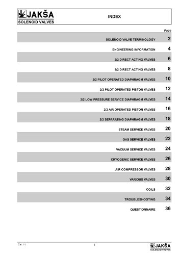 JAKSA Solenoid Valves General Catalogue