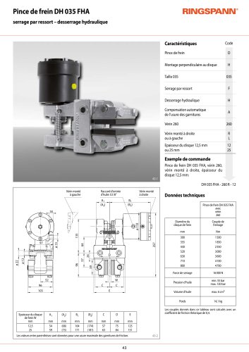 Fiche technique DH 035 FHA