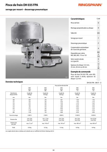 Fiche technique DH 035 FPA