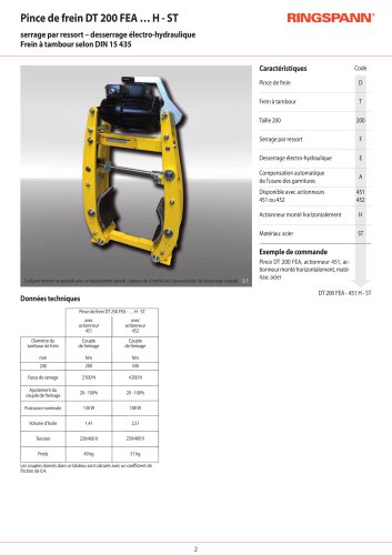 Fiche technique DT 200 FEA … H - ST