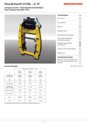 Fiche technique DT 315 FEA … H - ST