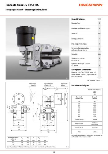 Fiche technique DV 035 FHA