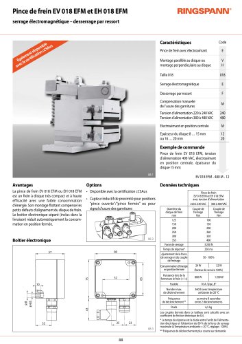 Fiche technique EH 018 EFM