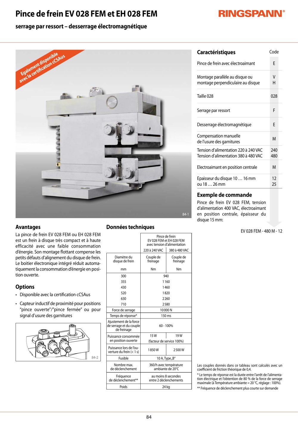 Fiche technique EH 028 FEM - RINGSPANN