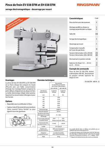 Fiche technique EH 038 EFM