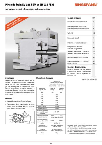 Fiche technique EH 038 FEM