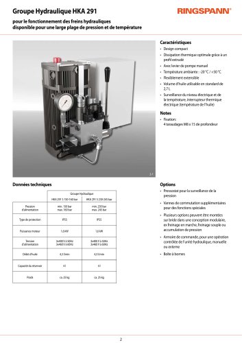 Fiche technique HKA 291