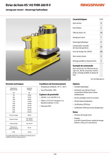 Fiche technique HS 145 FHM-260 R-V