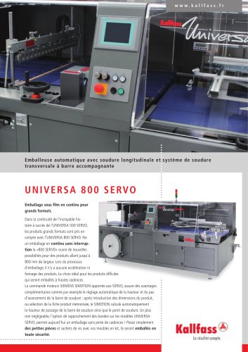 Emballeuse automatique en continu à conformateur- Universa 800 Servo