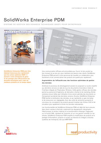 SolidWorks Enterprise PDM - Fiche produit