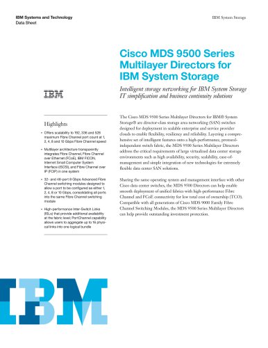 Cisco MDS 9500 Series Multilayer Directors