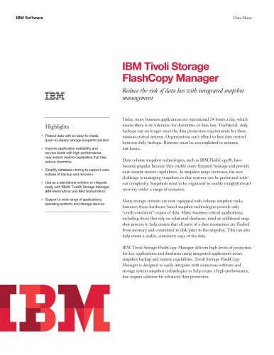 IBM Tivoli Storage FlashCopy Manager