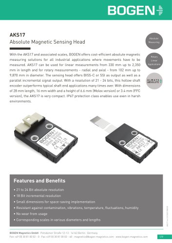 AKS17 Absolute Magnetic Sensing Head