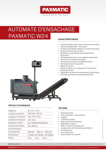 Automated d'ensachage W24