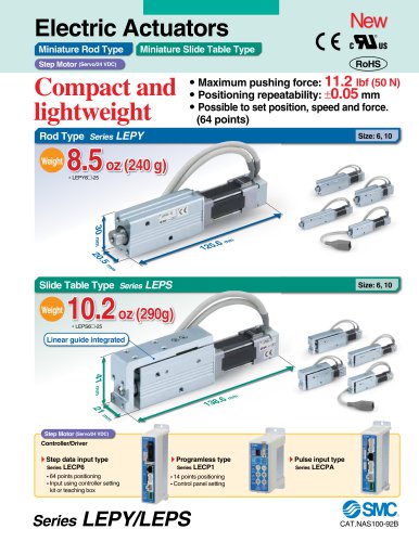 LEPY, Electric Actuator Miniature Rod Type, Step Motor (Servo/24VDC)