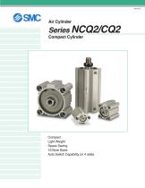 NC(D)Q2W-Z, Compact Cylinder, Double Acting Double Rod w/Auto Switch Mounting Groove