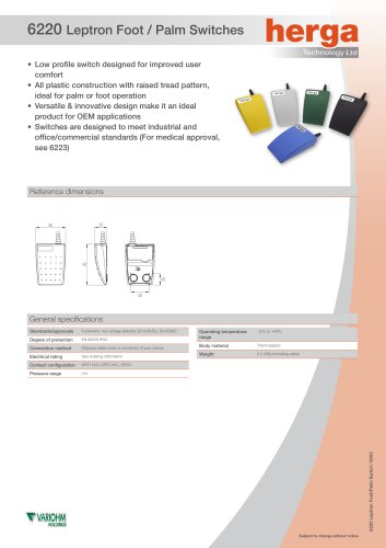 6220 Leptron Foot / Palm Switches