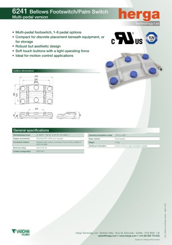 6241 Multi-bellow foot switch