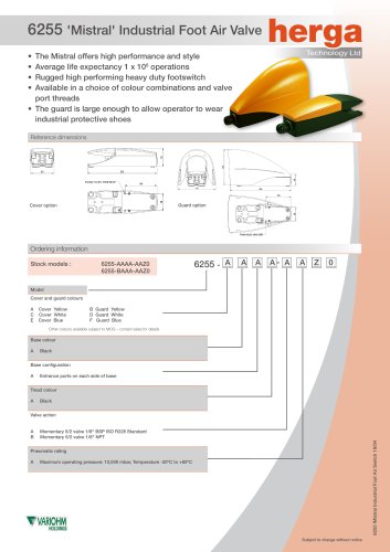 6255 'Mistral' Industrial Foot Air Valve