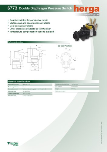 6773  Double Diaphragm Pressure Switch