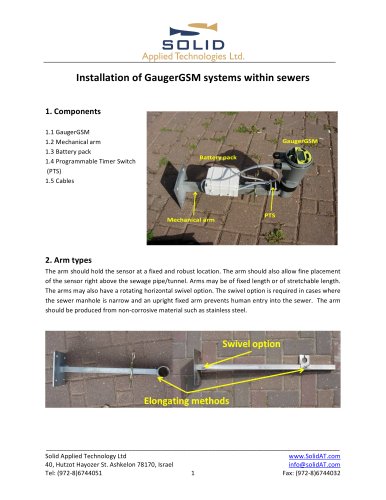 Sewer monitoring - installation instructions