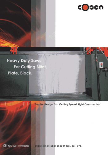 Cosen Heavy Duty Saws Billet Plate Block Brochure