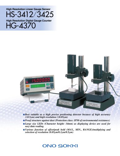 High Resolution Linear Gauge Sensor & Counter | 2 pages 