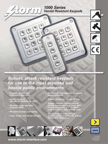 1000 Series - Anti-Vandal Keypads