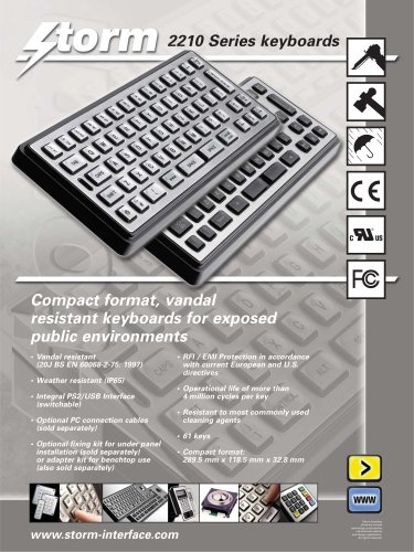 2210 Series - Vandal Resistant Keyboards