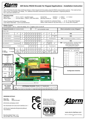 420 Series - RS-232 Keypad Encoder