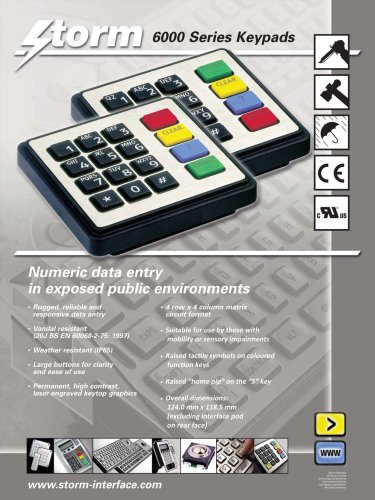 6000 Series - ADA & DDA Compliant Keypads