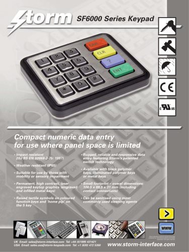 SF6000 Series - Compact Keypads