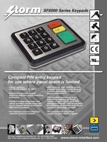 SF8000 Series - Small Footprint Keypads