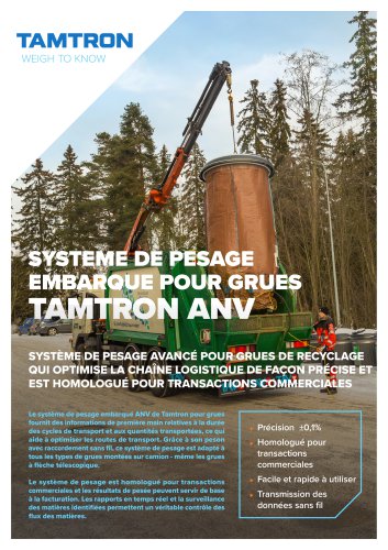 SYSTEME DE PESAGE EMBARQUE POUR GRUES TAMTRON ANV