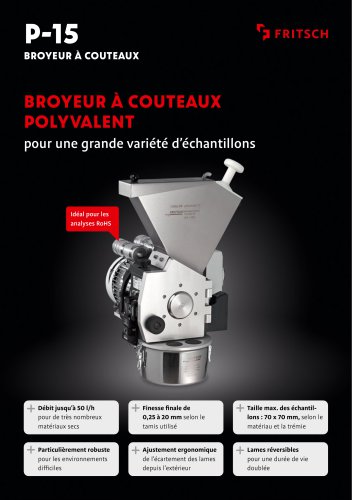 P-15 - Broyeur à couteaux - fiche de modèle