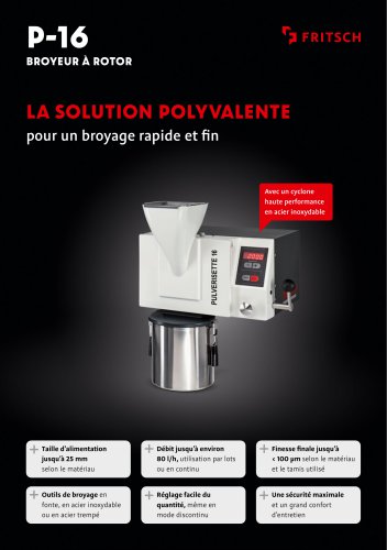 P-16 Broyeur à rotor - fiche de modèle