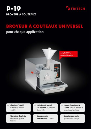 P-19 Broyeurs &agrave; couteaux - fiche de mod&egrave;le