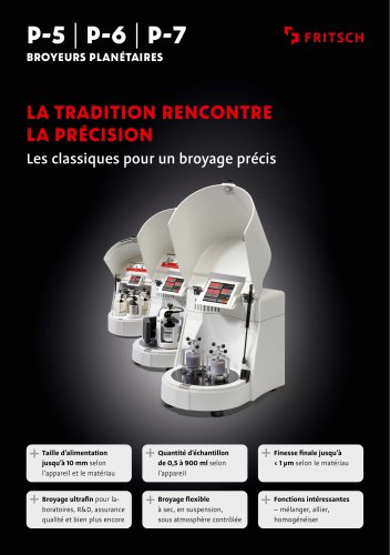 P-5, P-6, P-7 Broyeurs plan&eacute;taires - fiche de mod&egrave;le