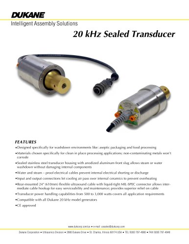 20 kHz Sealed Transducer