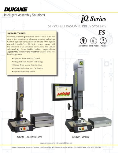 IQ Series Ultrasonic Servo Press Welder